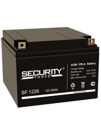 SF 1226. Аккумуляторная батарея свинцово-кислотная 12В 26 А∙ч Security Force